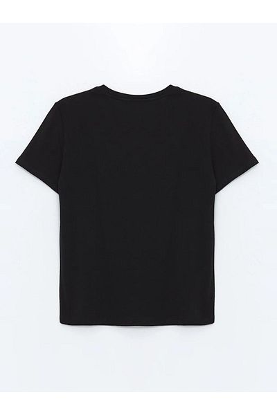 LC Waikiki XSIDE Νέο Μαύρο Γυναικείο T-Shirt - Ποδηλατικό Γιακά