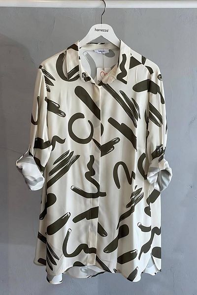Hanezza Large Size Tokyo Patterned Viscose Shirt