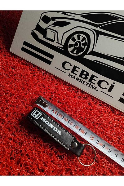 CEBECİOTO Honda Black Leather Auto Keychain