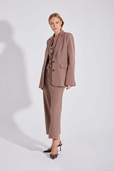 ONE8 Çift Düğmeli Yırtmaçlı Astarlı Blazer Ceket