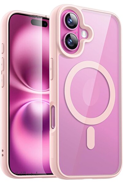 m.tk moveteck İphone 16 Plus Kılıf Krom Mika Magsafe Arkası Şeffaf Hassas But...