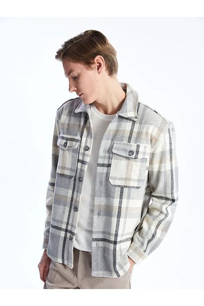 LC Waikiki Lcw Vision Ecru Regular Fit Men's Long Sleeve Shirt Jacket