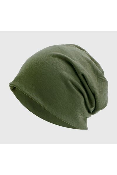A Bunch Green Combed Cotton - Men's Seasonal Army Cap, Biker Green Khaki