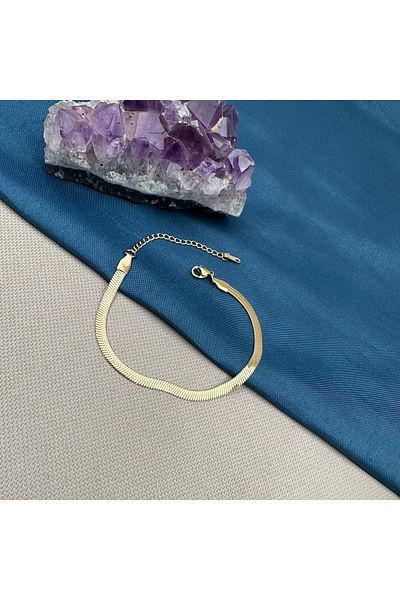 Opia Takı & Aksesuar Steel Gold Bracelet with Italian Chain