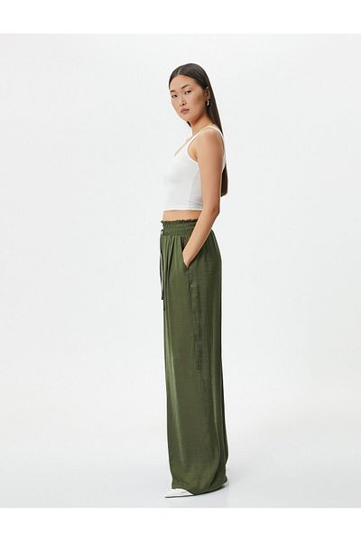 Koton Palazzo Hose mit Schnürung und hoher Taille