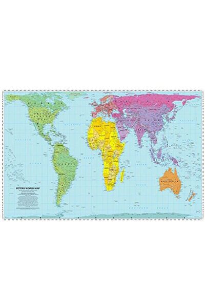 Central Books خريطة العالم لبيترز مطوية