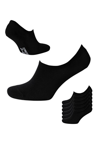 SONNORS 6 чифта невидими чорапи, жени, мъже, не се показват, неплъзгащи се черно-бели сандали от органичен памук