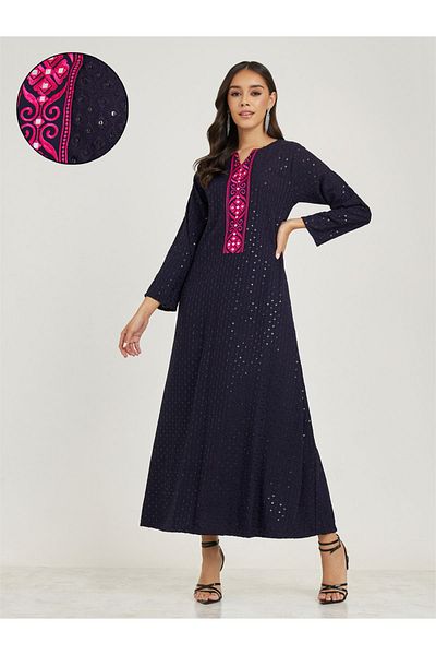 Maxim Creation By Styli Embroidery Detail Kaftan with Mirror Work