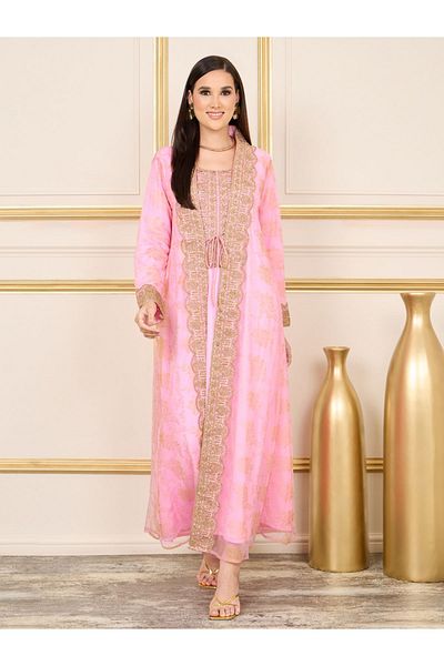 Maxim Creation By Styli All Over Print Embroidered Lace Kaftan