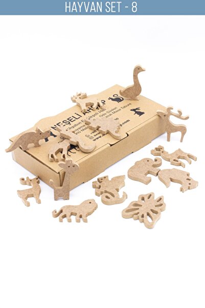 na neşeli ahşap Ahşap hayvan figürleri 6 mm . Okul öncesi etkinlik. Ahşap oyu...