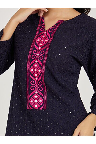 Maxim Creation By Styli Embroidery Detail Kaftan with Mirror Work