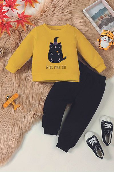 ADABEBEK Magic Black Cat Patterned Premium Baby Set - 22205
