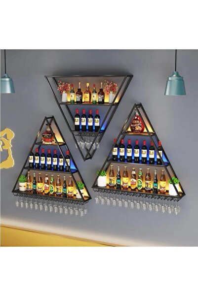 A&N DEKOR Duvar Tipi İçecek Rafı, Bardaklı