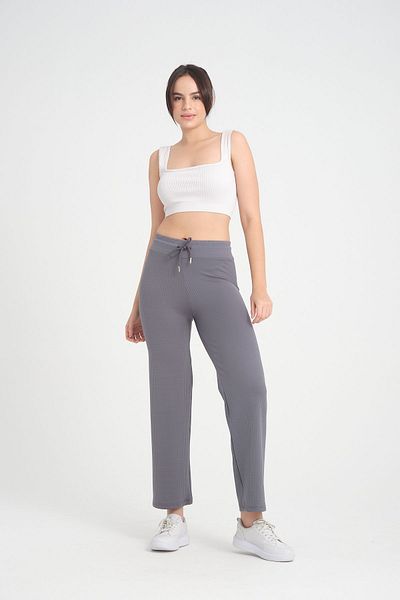 TAMPAP Pantaloni de trening pentru femei cu nervuri largi