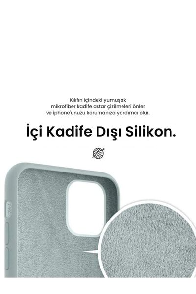 REON Iphone 15 Uyumlu Içi Kadife Lansman Silikon Kılıf Kapak Siyah