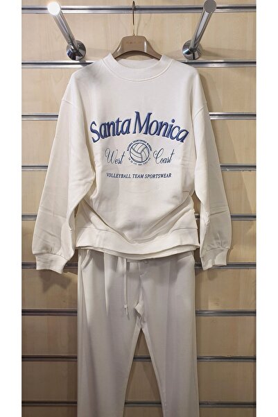 trendbysena سويت شيرت نسائي مطرز بخيطين من سانتا مونيكا