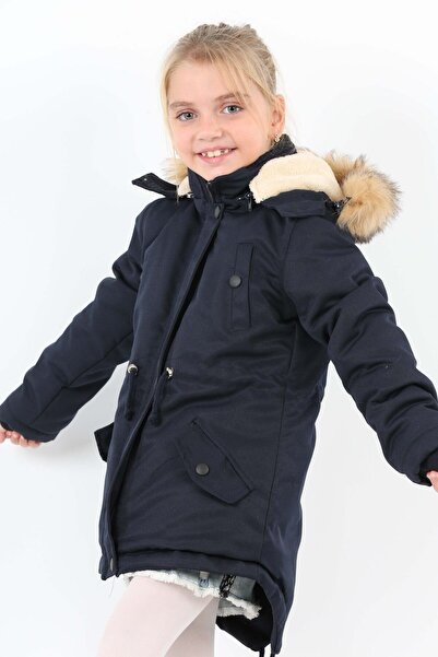 Jannock Çocuk Unisex Kışlık Su I?tici Uzun Kürk Kaplama Mont Kaban 6-15 Yaş