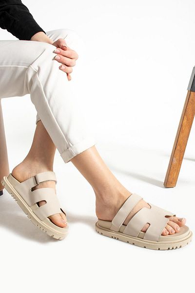 Glenz Γυναικεία Σανδάλια Velcro Παντόφλες TS1176