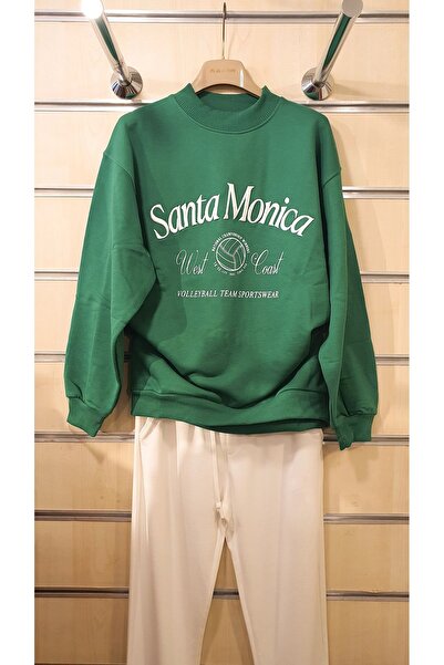 trendbysena سويت شيرت نسائي مطرز بخيطين من سانتا مونيكا