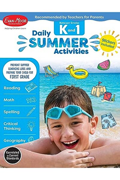 Evan Moor Educational الأنشطة الصيفية اليومية بين الروضة والصف الأول كتاب تما...