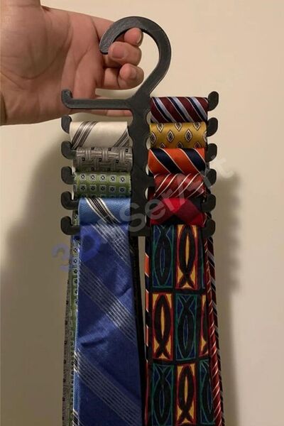 3D SerArt Dolap İçi 12'li Kravat ve Şal Askısı, Düzenleyici, Organizer, Askılık