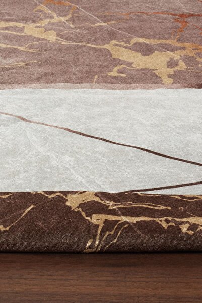 RENKLİBUTİK Modern Patterned Velvet Carpet Cover - Elastic and Non-Slip, Washable, 9 M2