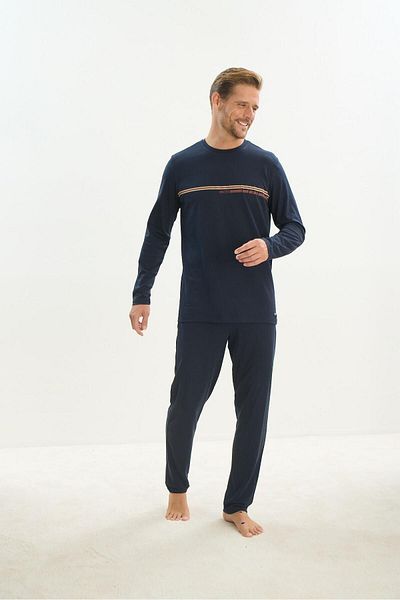 Sevim Ανδρικό σετ πιτζάμες Navy Blue - Μακρύ μανίκι, C6T3N5O9