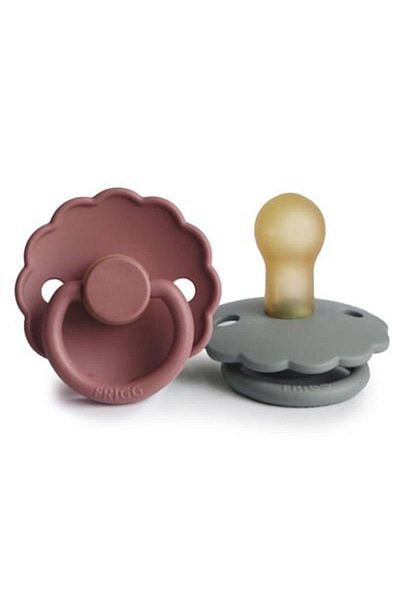 Frigg Daisy Double Rubber Pacifier - Frankrey Grey/Woodchuck 0-6 Months