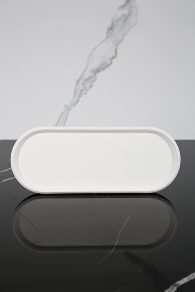 betonmall Dekoratif Oval Sunum Tepsisi Tabağı Sunumluk 9x23 Cm