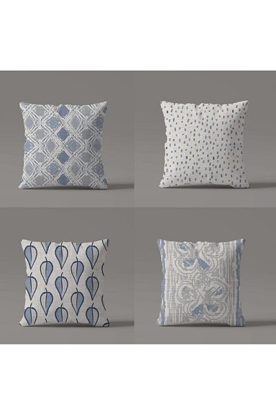 Karma Home Set de 4 perne cu model Mirage albastru, albastru, imprimate digital