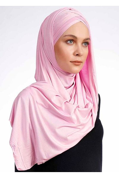 Ecardin Pink Lycra 3x Άνετο σταυρωτό σάλι - St 059