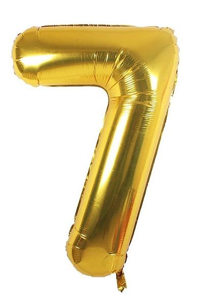 CANSIN Foil Helium Balloon Number 7 - 36 cm Gold Colored, for Age 7