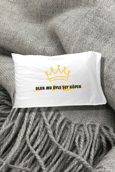 Hediyenza Double I Am Prince Printed Pillow - 50X70 cm I Am One Who Will Be Hurt with Your Words