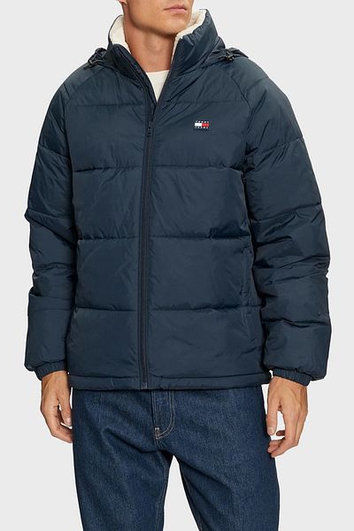 Tommy Jeans Férfi pehelykabát - kapucnis, laza szabású, logó, DM0DM20003 C1G