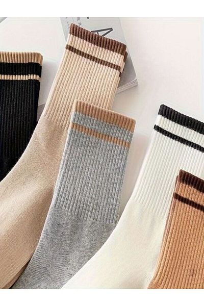 Sky Socks Комплект от 5 зимни плетени тенис чорапи с дебела подметка