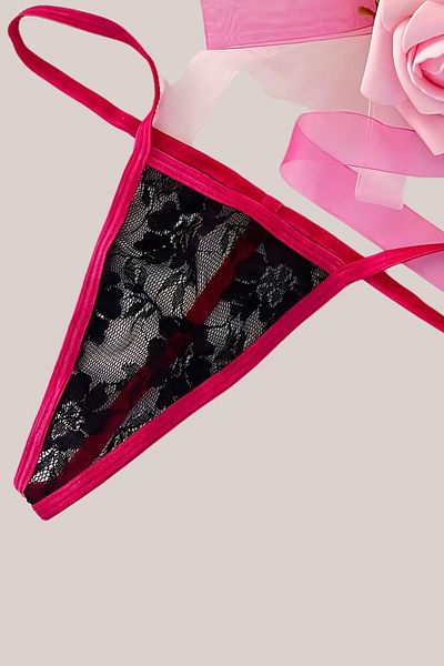 Tina Wear Chiloți elastici din dantelă neagră roz 86155