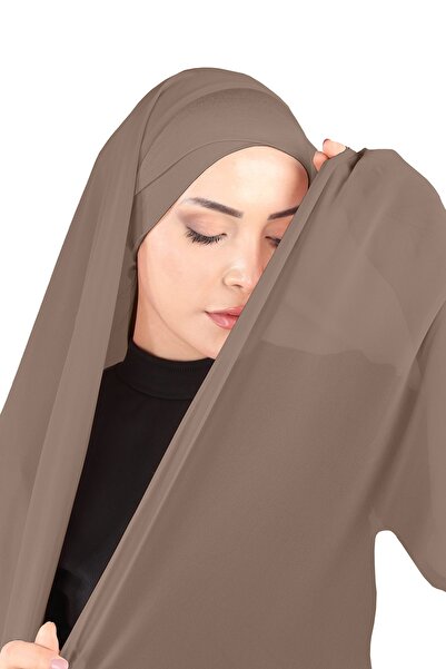 Ecardin Şal încrucişat din şifon din nurcă închisă - St 392