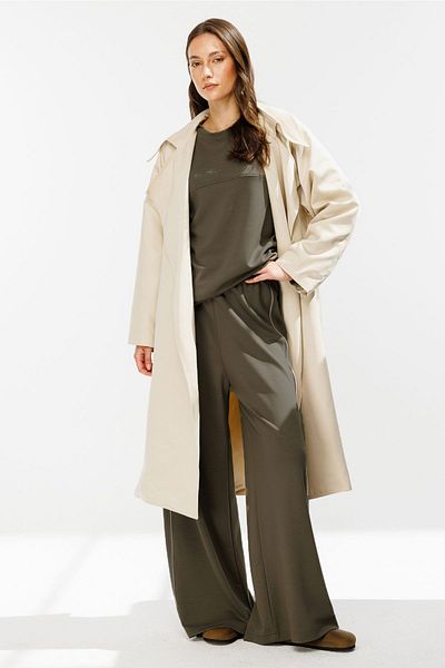 Hooopstore Παντελόνι αθλητική φόρμα Mink Palazzo - Λεπτομέρεια με κορδόνια