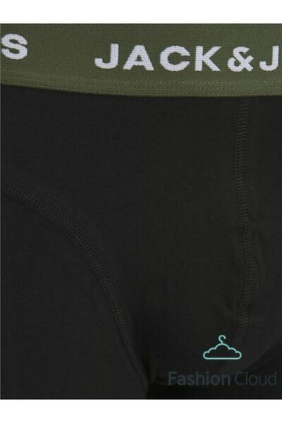 Jack & Jones طقم بوكسر جاكارون أسود للرجال 3 قطع - 12259085 -أسود