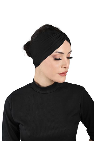 Ecardin Black Bandana Comfortable Cross Bonnet - St 055