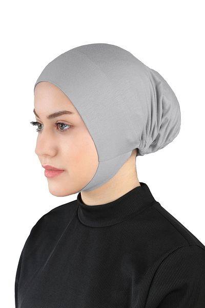 Ecardin Έτοιμο Hijab με άνετο σαγόνι και λαιμό - St 110 Dark Grey
