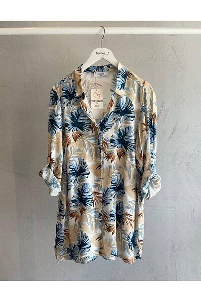 Hanezza Plus Size "Toskana" Patterned Cotton-Viscose Tunic |   Stylish Shirt