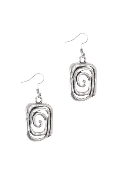 LABALABA Kadın Antik Gümüş Kaplama Sallantılı Spiral Küpe