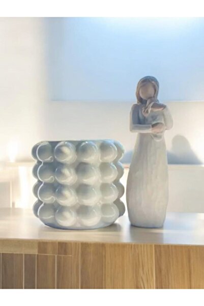 gözde hobi Model H&M - Vasă decorativă din beton, suport pentru linguri, lucrat manual