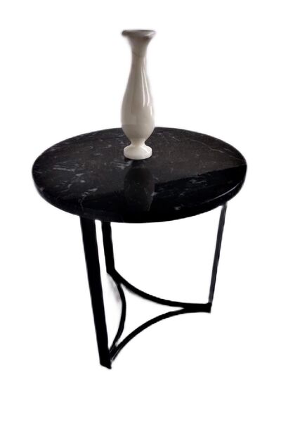 BMARBLE Siyah Mermer Yan Sehpa