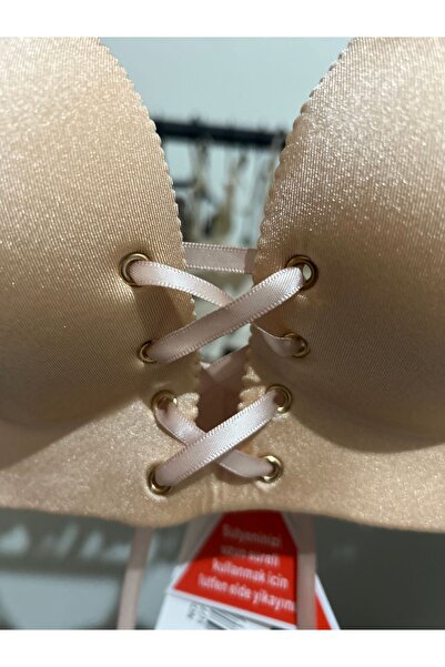 FK Στράπλες σουτιέν - Laser Cut, με επένδυση και λεπτομέρεια με κορδόνια