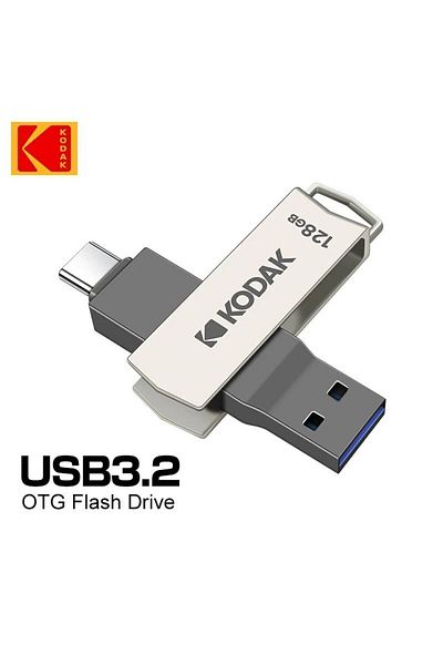 Kodak 128 جيجابايت K273 Type-c وUSB 3.2 إدخال فائق السرعة من النوع C مناسب لجميع الهواتف من سلسلة iPhone