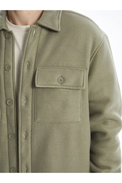 LC Waikiki XSIDE Haki Rahat Kalıp Uzun Kollu Erkek Gömlek Ceket