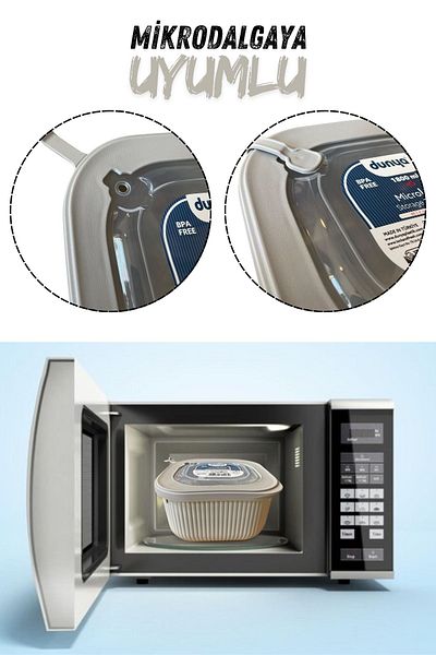 Manken İstanbul 3-Piece Storage Container 1800 ml Airtight Storage Container with Microwave Compatible Vacuum Silicone Lid