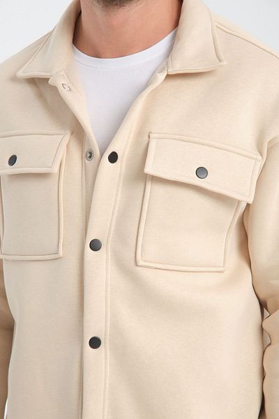İLKCET MODA Πουκάμισο φλις σε στυλ Unisex Oversize